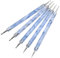 Jinlaili 5PCS Nail Dotting Pen Marbleizing Tool Set, Dotting Painting Pen Polish Carving Tool, Nail Polish Paint Manicure Dot Nail Art Tool, Nail Design for Embossing Pattern Clay Sculpting (Blue)
