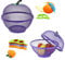 HK Online Apple Mesh Fresh Fruits Basket, Keychain Torch & Citrus Peeler -Keep Unwanted Pets & Insects Out (Purple Basket, Peeler & Torch)
