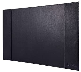 Alpenleder Schreibtischunterlage - LARIFARI (Handgefertigt) - Nachhaltiges Bio-Leder aus regionaler Landwirtschaft | Schreibtischunterlage leder, Dokumentenfach *Fair Produziert* (68x45cm, Schwarz)