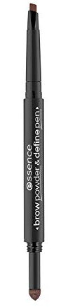 essence brow powder & define pen, Augenbrauen, Nr. 02 warm dark brown, braun, definierend, sofortiges Ergebnis, langanhaltend, intensiv, matt, natürlich, vegan, Nanopartikel frei (0,4g)