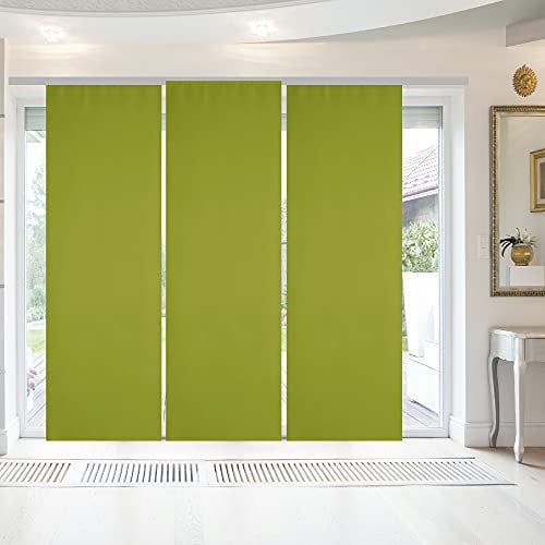 Lot de 3 panneaux japonais opaques avec technologie – 60 x 245 cm (largeur x longueur), rideaux Alessia dans de nombreuses couleurs