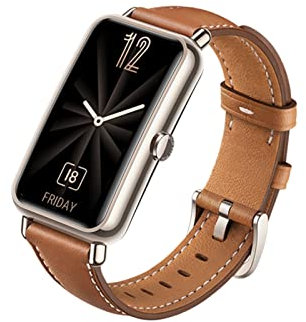 HYKEJI Leder Armband für Huawei Watch Fit Mini - Ersatzband Mit Edelstahl-Verschluss (I)