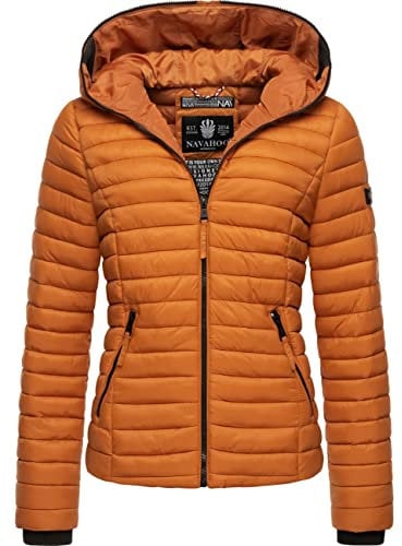 Navahoo Damen Damen leichte Übergangsjacke Steppjacke mit Kapuze Kimuk Rusty Cinnamon Gr. XS