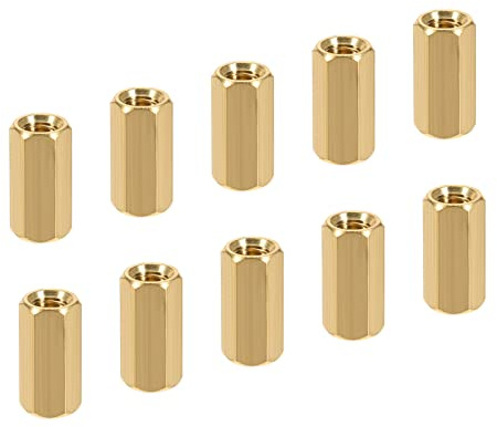 YOKIVE 10 Pcs M5 Spacers, Brass Hex PCB Standoffs Nuts, Keep Height Consistent, Great for Motherboard, Circuit Board, Electronics (Gold Tone, 15mm)