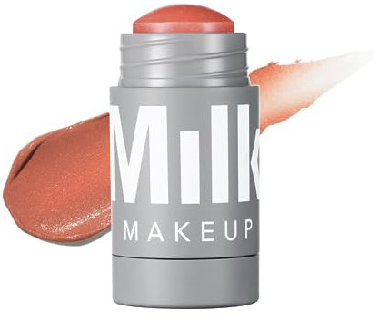 Milch Makeup Lippe + Wange, Smirk (Staubig Rosa Schimmernd) - 0,21 fl oz - Creme Rouge & Lippenfarbe - Baubar & mischbar, 1.000+ Wischbewegungen pro Stick, Nicht komedogen, Vegan, tierversuchsfrei