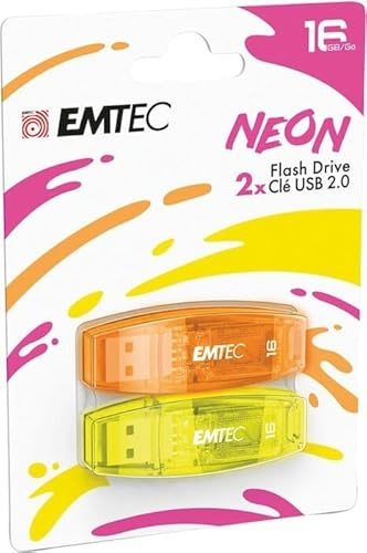 Emtec C410 USB 2.0 16GB Speicherstick 2 Stück Neon