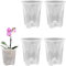 Youning 5 Stück Klare Orchideentöpfe Transparente Kunststoff Orchideen Pflanztöpfe Orchideentopf Orchideen Blumentöpfe mit Drainageloch Atmungsaktiver Geschlitzter Orchidee Blumentopf Übertopf (10cm)