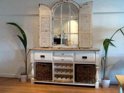 Sustsainable Furniture UK Ltd - Shabby Chic Window Shutter Mirror