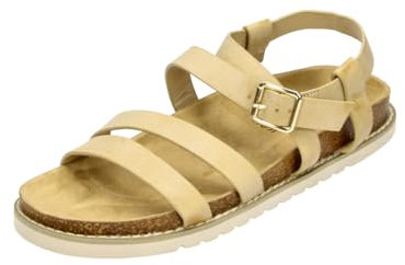 Sandale Jolie in Farbe Tan, modische Schuhe in Übergröße, große Damenschuhe, Jolie 43 EU Tan