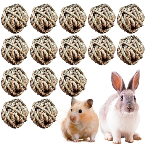 Sporgo 15 Stück Kaubälle: Kleintier-Kauspielzeug 5cm Meerschweinchen Spielzeug, Kauspielzeug Kaninchen Spielzeug für Kaninchen Meerschweinchen Chinchillas Wellensittich Vogel