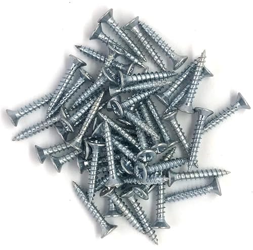 3mm x 16mm Small Steel Countersunk Wood Screws - Chipboard Screws (Pack of 20)