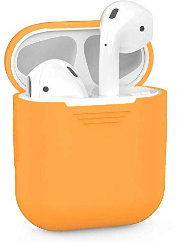 ZALUJMUS Silikon Case Cover Kompatibel mit AirPods Case 1.2, Stoßfest mit LED Front Sichtbar, Unterstützung Wireless Charging (Eigelb)