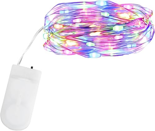 Gcstnn LED Fairy Lights Battery Operated, 2M 20LED 3Pack Mini String Lights IP65 Waterproof Silver Wire Lights for Jars, Christmas, Halloween, Bottles, Bedroom in/Outdoor Decoration(Multicolor)