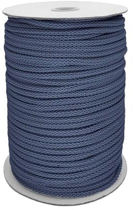 Polyester-Schnur 100m Kordel Seil Bekleidungskordel Makrameeschnur weiche Häkelbindung Ø ca. 6mm, Farbe:734 - jeansblau