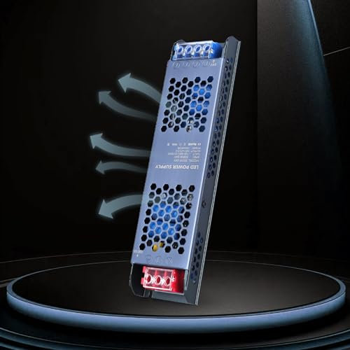 YOODI Trasformatore 220V 24V, 300W Alimentatore LED 24V 12,5A Driver, Ultra Fino Tensione Costante AC 220V a DC 24V, Power Supply Bassa Tensione per Strisce Luci Lampada
