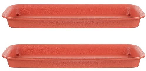 Milisten 2 Pcs Rectangular Plastic Plant Saucer Drip Trays Plant Pot Saucers Flowerpot Tray Pot Drainage Tray Plant Plate for Pots Windowsills and Window Shelf