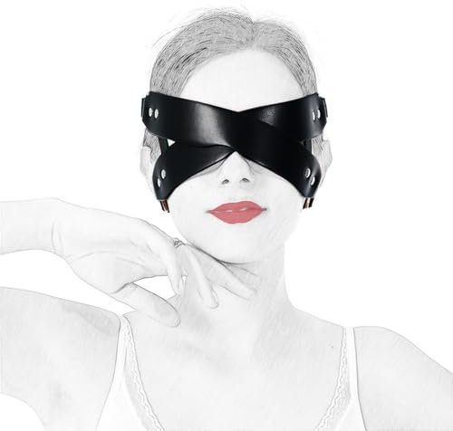 WUUDOA BDSM Maske Halbes Gesicht, Augenmaske Sex Leder, Augenbinden für Bondage Maske, Augenbinde für Frau Sex, Ledermaske Männer Sexy, Erotik Halbgesichts Maske, Fesseln Sexspielzeug für Paare