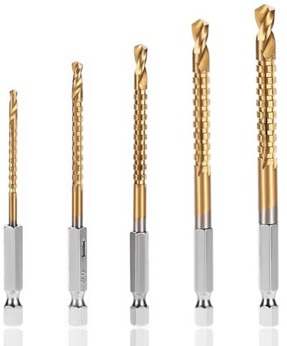 Yuentoen Sägezahnbohrer, Titan beschichtete HSS Fräsbohrer-Satz,Fräsbohrer set,Hacksaw Bohrer Spiralbohrer Holzbearbeitung Bohrer ﻿ (5)