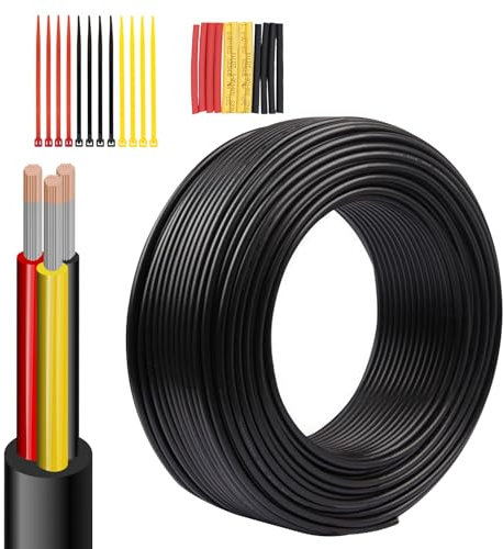 Wirelume 20 AWG 3x0,5mm² Filo elettrici 3 conduttori Cavo elettrico rame stagnato senza ossigeno in PVC 100FT/30,48 M Cavo elettrico rame stagnato a bassa tensione per LED automobilistica