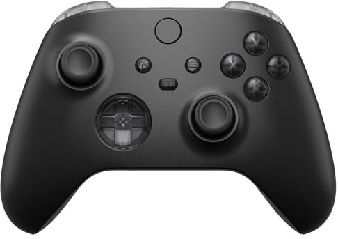 eXtremeRate Ersatz Tasten Set für Xbox Series X&S Controller, DIY-Buttons D-Pad/ABXY/View/Share/Menü-Tasten LB RB LT RT Trigger Bumper Knöpfe Kit für Xbox Core Controller-Transparent Schwarz