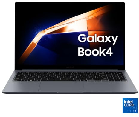 SAMSUNG Galaxy Book4, Intel® Core™ 7 Processor, 16GB RAM, 1TB, 15.6 Super AMOLED, Windows 11 Home, Moonstone Gray [Versión Italiana]