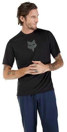 Fox Racing Herren Ranger Kurzarm-Mountainbike-Trikot, Black Fox Head, Größe L
