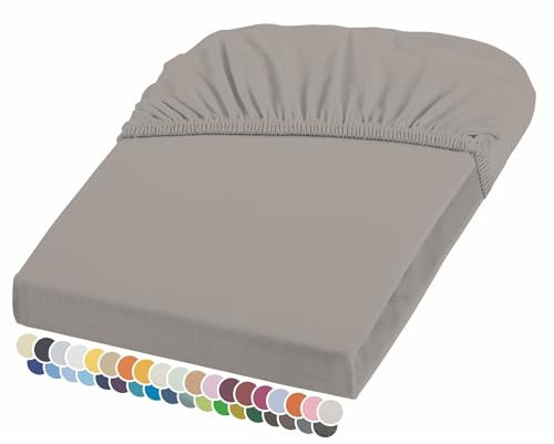 liebling Elasthan Spannbetttuch 180x200 bis 190-220 cm, mit Rundumgummizug, Blickdicht faltenfrei & atmungsaktiv, Ökotex 100, Matratzen bis 26 cm Höhe, Taupe