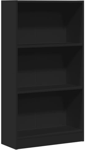 vidaXL Estantería de Madera de ingeniería Negra 60x24x109 cm, estantería de Libros, librería, Estante de Almacenamiento, Armario de Almacenamiento