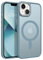 GaoBao Magnetic for iPhone 13 Case/iPhone 14 Case, Slim Fit iPhone 13/14 Phone Case [Compatible with MagSafe] Men Women Classic Shockproof Translucent Matte Protective Cover for iPhone 14/13,Grey/Blue