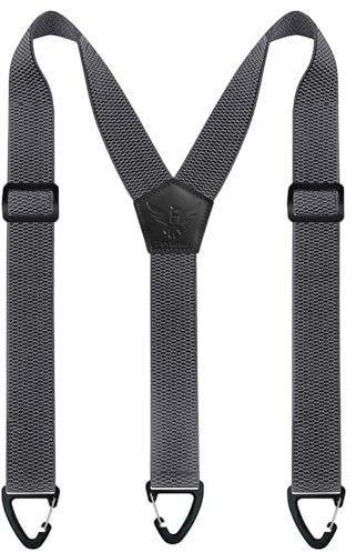 Fevaeno Hosenträger Herren Breit 4cm Anti-Rutsch-Schnalle Einstellbar und Elastische Einheitsgröße Hosenträger für Herren und Damen (Graus)