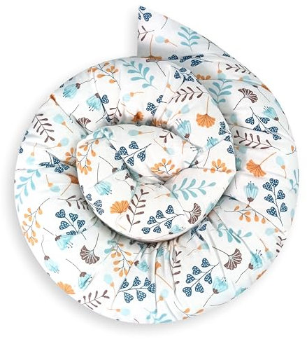 Bebeloo Bettschlange Bettkissen Seitenschläferkissen Nackenrolle Schlafkissen Kuschelschlange Stillkissen Zierkissen Zugluftstopper Body Pillow Baumwolle (400 cm, Feldblumen)