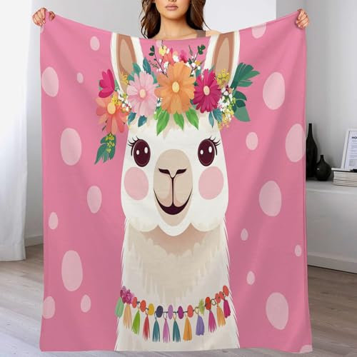 Fleece Kuscheldecken, Weiche Flanell Decken, Leichte, Gemütliche Anti-Verfärben Schöner Alpaka Sofadecke Wolldecke Für Büro, Sessel Camping, 75X100Cm, Böhmischer Kranz