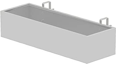 Maceta blanca para ventana con barra para colgar, barandilla de metal, para balcón y terraza, 80 x 20 x 13 cm