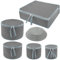 KTCINA 5Pcs Dinner Plate Storage Box Oxford Cloth Quilted Dish Container Dinnerware Plate Organizer Portable China Storage Container for Plates Cups Glassware Transport Moving (5Pcs Drak Grey)