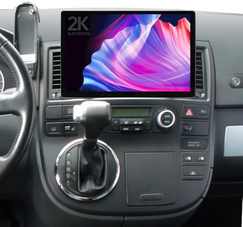 ACAVICA Android 15 Autoradio für VW T5 Multivan 2010-2015, 13,1 QLED Touchscreen mit DSP, Bluetooth 5.0, Wireless CarPlay & Android Auto, 4G LTE WLAN Navigation, Multimedia-System mit Rückfahrkamera