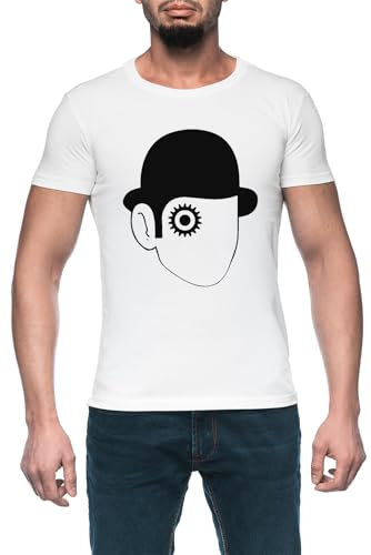 Uhrwerk Orange Herren Weiß T-Shirt Kurzarm Men's White T-Shirt