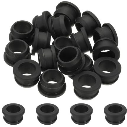 PATIKIL 18pcs Wire Grommet, 20mm Mounting Dia Plastic Grommets Cable Snap Bushing Cable Mounting Hose Bushing Grommet Protector Fasteners Locking Silicone for Wire Cable Hose, Black
