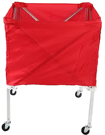 Xiuganpo Ball Cart, Foldable 4 Wheels Ball Storage Cart Aluminum Alloy Canvas Lightweight Large Capacity Stable Moving for Football