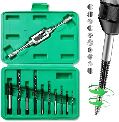 Schraubenausdreher Set, 11-Teilig Linksausdreher Set Schraubenausdreher Windeisen Schrauben Ausdreher Zum Bohren und Entfernen für M3-M12 & 1/8-1/2 Inkl
