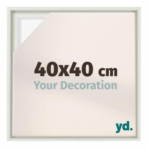 yd. Schattenfugenrahmen 40x40 Weiß Matt - Rahmen für Leinwand - MDF Lyon | Schattenfugenrahmen für Leinwände, Geeignet für Leinwände bis 2 cm Dicke, Ohne Rückwand und Glas, Made in Holland