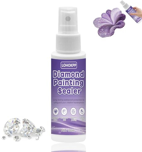 LOHOKPP100ml Colle Diamond Painting,Scellant pour Peinture Diamant Conserve | Spray Colle pour Diamond Painting, Tenue Permanente et Effet Brillant, Adapté à Toutes les Peintures au Diamant