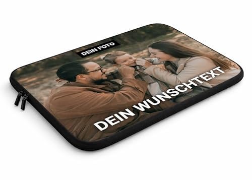 PhotoFancy® – Personalisierte Laptoptasche mit Foto bedrucken – Neopren Notebook Hülle selbst gestalten – Laptop Sleeve in 3 Größen