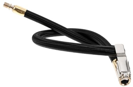 Auto Luftpumpe Aufblasschlauch 60cm für Schnelles Reifenaufpumpen | Kupfer Stahl Gummi, Schwarz, für Luftpumpe, Kompatibel mit Fahrrad Verlängerungsrohr