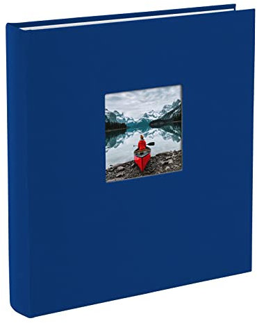 goldbuch 27 895 Bella Vista Fotoalbum mit Bildausschnitt Blau, Erinnerungsalbum im Format 30 x 31 cm, Foto Album 60 weiße Seiten mit Pergamin-Trennblättern, Fotobuch mit Leineneinband, Dunkelblau