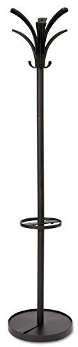 ALBA PMBRIO N Metall Schwarz Kleiderständer Garderobenständer Stabil 12 Haken ideal für Garderobe in Flur Foyer Büro 175, 5Cm(H)
