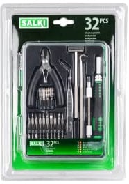 SALKI Juego de Destornilladores de Precisión 32 Piezas - Kit de Herramientas de Precisión de 32 Piezas, para Bricolaje, Reparación de Prodcutos de Electrónica, Relojes, Gafas