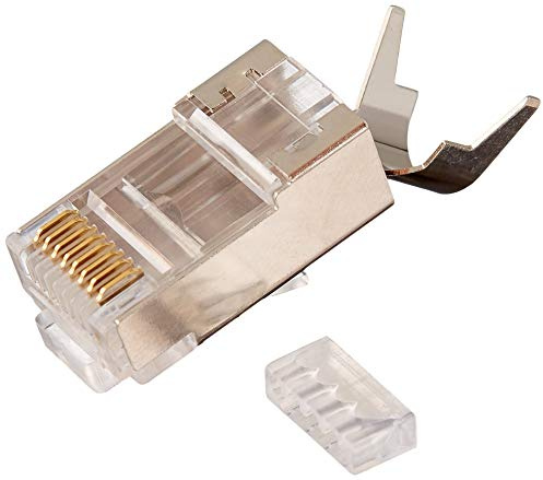 Platinum Tools 106190 RJ45 Cat6A 10 Gig Shielded Connector, with Liner for Ethernet Cable Termination, 100 per Bag