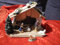 Krippenstall mit 5 Figuren,Kunstharz, 4 cm,Maße Stall:15x10x10 cm