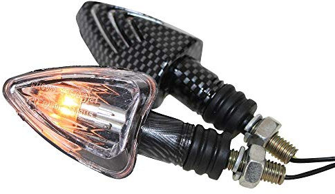 Motorrad Mini Blinker Lennon Carbon Look klar E-geprüft, M8 Aufnahme