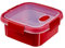 Curver Smart Mikrowelle, quadratisch, 0,9 l, Dampf, Kunststoff, rot, 17 x 17 x 7 cm, 6